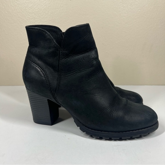 Clarks Women's Verona Step Boots Ankle Booties Black Leather Size US 8 - Picture 7 of 11
